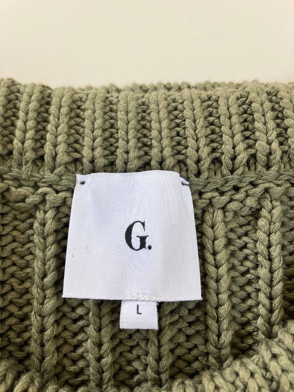 G. Label by Goop Chandler Drop-Stitch Sweater Vest Olive Green Women's Large - Picture 4 of 5